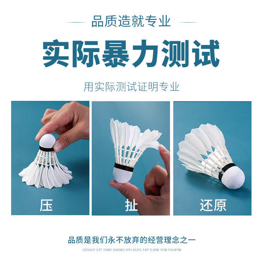 361度羽毛球稳定鹅毛耐打不烂专业户外室内训练软木球头比赛专用 商品图2