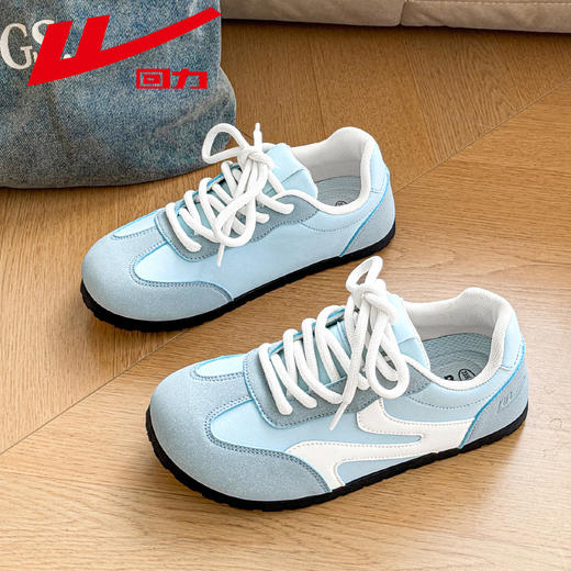 回力女鞋2024新款秋冬休闲运动板鞋百搭鞋子皮面德训鞋软底小白鞋WXP(WZ)-2079 商品图0