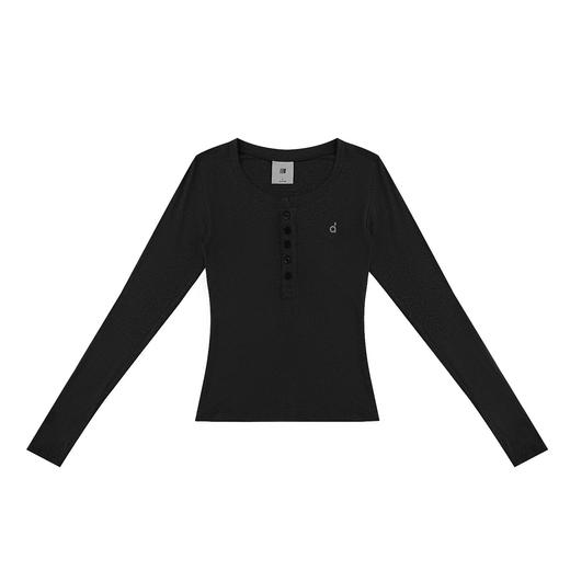 FDR旗舰店 亲肤弹力修身U领亨利衫长袖t恤女健身运动网球服训练服 商品图4