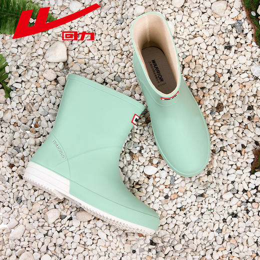 回力雨鞋女款水靴成人水鞋外穿厨房防水软底胶鞋户外工作女士雨靴013中筒 商品图3