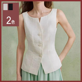 馥迦法式老钱风无袖马甲背心