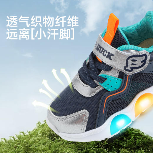 B.Duck小黄鸭童鞋夏季儿童运动灯鞋23-30 B1686904 商品图2