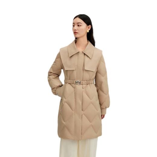 艾莱依 女气质云肩领中长款羽绒服 6024701194 商品图1