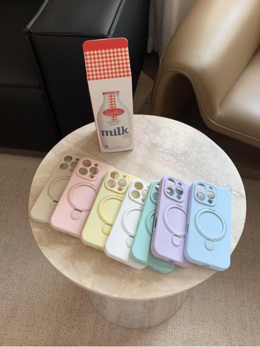 （液态硅胶支架手机壳）🔥【 最新18色｜液态硅胶支架手机壳 】💰25.9一个 包邮❗️共十八款可选🎨夏日喜欢超薄液态⭐️手感很棒的手机壳📱马卡龙色系都超奶～ 商品图3