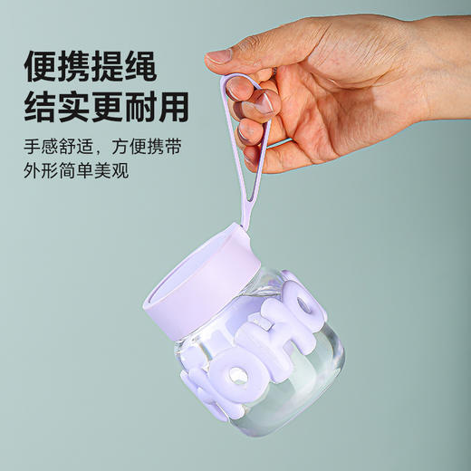 【14.9秒2个❗️迷你创意字母玻璃杯】可爱“胖肚肚”～喝水吨吨吨，四季一杯随心畅饮，带提手可爱便携透明饮料奶茶杯L 商品图2