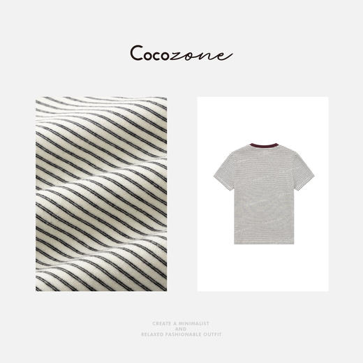 COCO ZONE 刘一一“时髦范本”显瘦不紧身撞色条纹T恤CD2A1464 商品图2