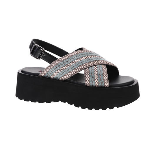 sheme进口织带拼接环保苹果皮休闲时尚厚底女士凉鞋可定制 商品图4