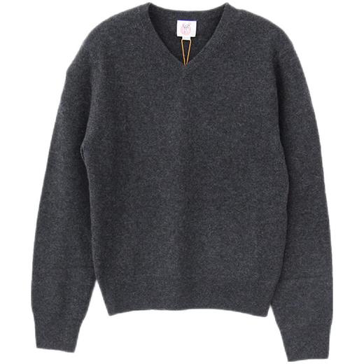 鹿王 女V领平针羊绒套衫 912390703 商品图0