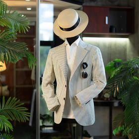 新款男士泡泡纱意式夹克