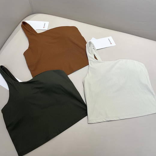 越南产Lu原单Ribbed 单肩罗纹瑜伽运动背心070403 商品图5