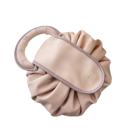 新款懒人抽绳化妆包女便携防水PU旅行洗漱包手提收纳袋盒箱高级 商品图4