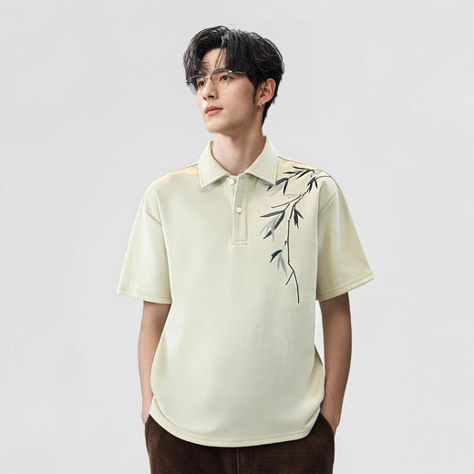 【透气百搭】圣得西2025夏季新款国风POLO衫短袖不易变形男士T恤 商品图2