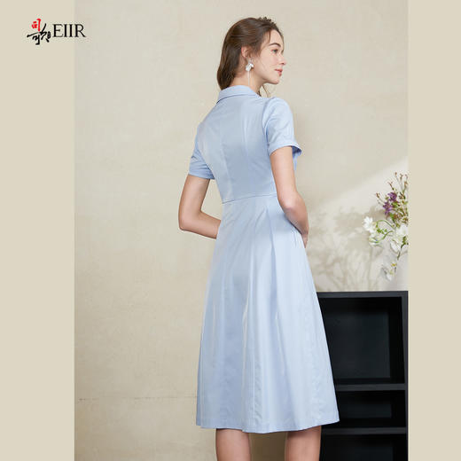 司歌衬衫收腰短袖连衣裙复古优雅A911264X 商品图3