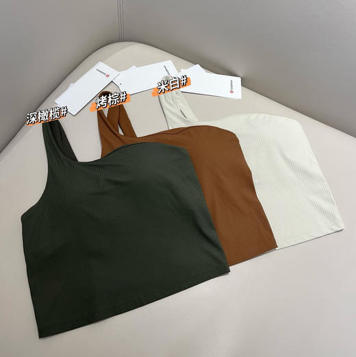 越南产Lu原单Ribbed 单肩罗纹瑜伽运动背心070403 商品图4