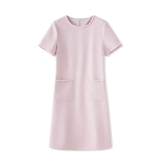 「高货wl」全新升级【铂金会员358/天猫479/差价121】(01857)洛诗琳小香风法式气质连衣裙2025夏季提花编织修身连衣裙 商品图4