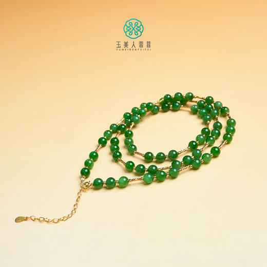 玉美人菲菲/S925碧玉圆珠满天星圆珠项链约6mm 商品图0