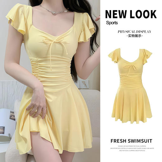 连体泳衣女2025新款显瘦遮肚保守裙式海边度假泡温泉纯欲女款泳装 商品图0