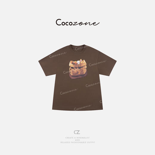 COCO ZONE 刘一一 【100棉】柔软亲肤复古氛围感T恤CD2A1106 商品图0