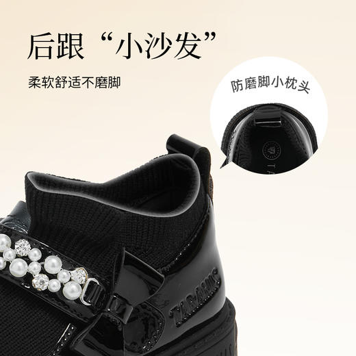 泰兰尼斯meta秋季新款童鞋防滑软底黑皮鞋女童公主鞋校园宴会皮鞋  M03X5C6632 商品图3