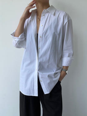 THEHOYAN｜TH2512 12 A-type shirt  双褶衬衫  [  白 ]