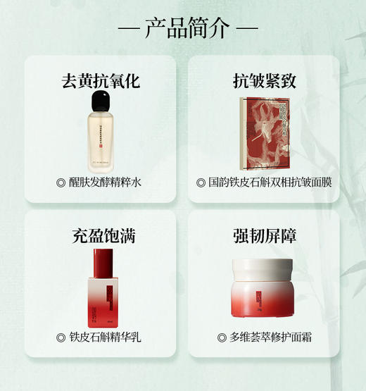 【抗衰大礼包】醒肤发酵精粹水100ml*3+国韵铁皮石斛双相抗皱面膜(24.5ml+1.8ml)（盒）*5+2.0铁皮石斛精华乳40ml*3+多维荟萃修护面霜50g*3瓶 商品图1