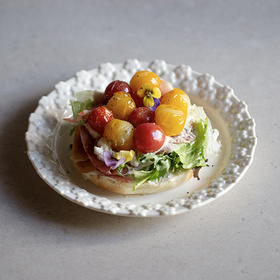 有机番茄火腿芝士贝果