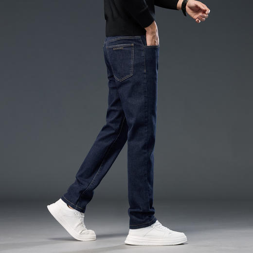 【含绵羊毛】圣得西男士直筒弹力牛仔裤2025春季新款百搭厚款长裤 商品图11