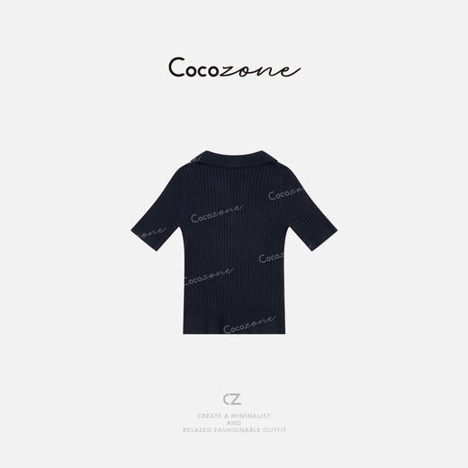 COCO ZONE 刘一一 “纸片人polo”桑蚕丝混纺毛针织衫CD2A0087 商品图1