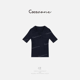 COCO ZONE 刘一一 “纸片人polo”桑蚕丝混纺毛针织衫CD2A0087