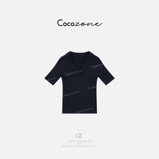 COCO ZONE 刘一一 “纸片人polo”桑蚕丝混纺毛针织衫CD2A0087 商品图0