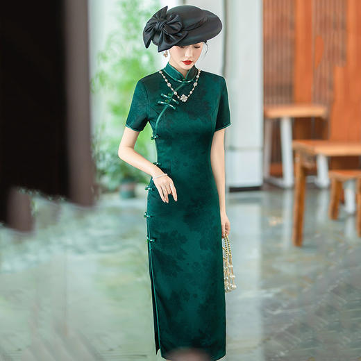 传统国风中式长款改良旗袍年轻款少女复古修身民国老上海日常可穿旗袍SC20550 商品图1