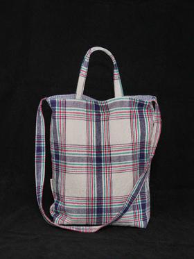 回声Echos/格纹两用斜挎手拎帆布包【可双面背】