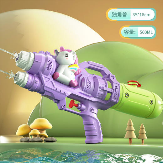 新款儿童水枪玩具【夏日水枪大战🔥】萌趣小马恐龙🦖小鸭鲨鱼🦈齐上阵！双喷设计💦500ML大容量，清凉一夏就靠它！  商品图6