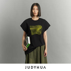 JUDYHUA 苏醒系列落肩圆领T恤