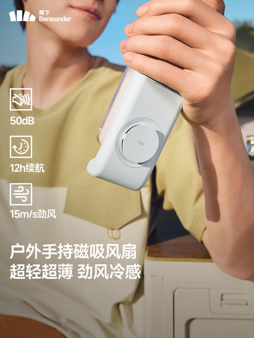 【绮】蕉下磁吸手持卡片风扇EE534云松绿、星河紫、云影白 商品图5