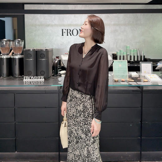 火桐hooton 铂金系列 侘寂禅意 全真丝双绉半身裙YT1038 商品图2