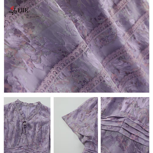 司歌提花雪纺短袖收腰连衣裙A911223X 商品图2