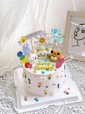 小动物过生日（底色可改，动物可改 请备注一下哦）