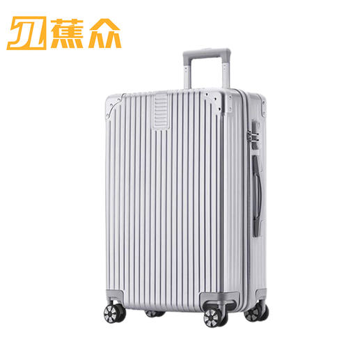 蕉众Banana travel包角条纹拉链箱L-HL163 坚硬牢固回弹好可托运行李箱包 简约旅行箱登机箱子 商品图0