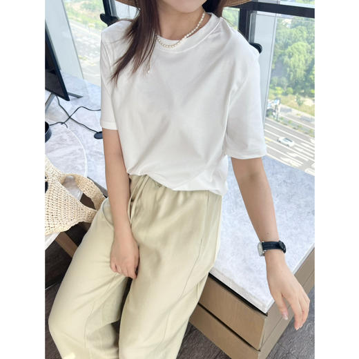 2507116    max圆领 中袖T恤，长绒棉 商品图9