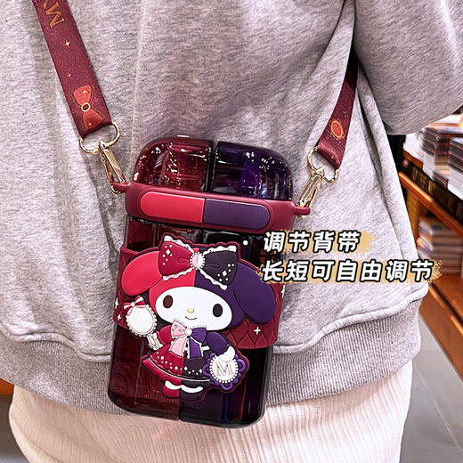 艾可思方形吸管水杯高颜值大容量分仓双饮塑料水杯小学生斜挎杯子 商品图11