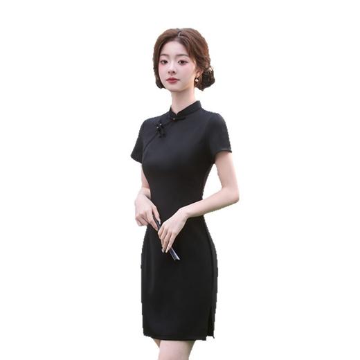 GX2025夏款中国风罗马棉短款复古旗袍改良修身显瘦新中式日常旗袍裙 商品图4