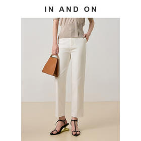  54582  INANDON 经典重逢 高密弹力中腰小直筒西裤