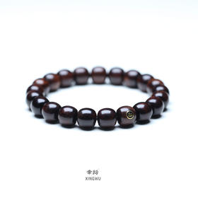 【青山特惠】9.5*10mm22颗沉水海黄紫油梨老料 数控精工老型桶珠 镶嵌24K金标 h9