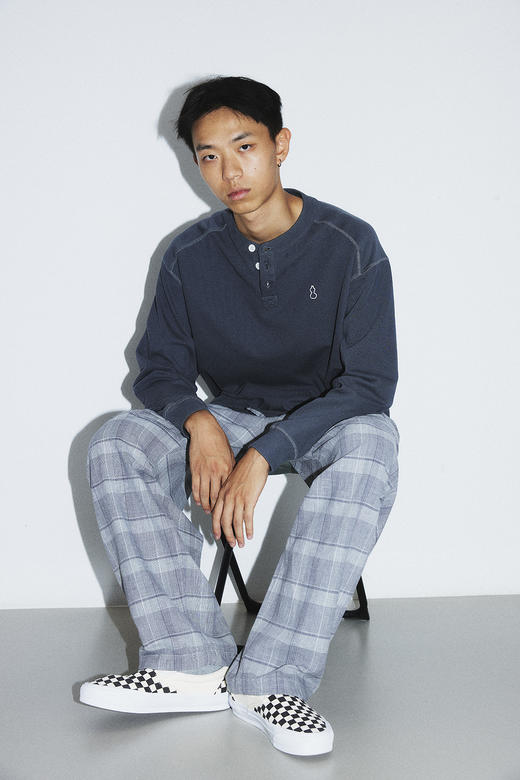 吃茶去chichaqu25轻量宽松棉麻格纹伞兵长裤山系户外运动休闲百搭 商品图0