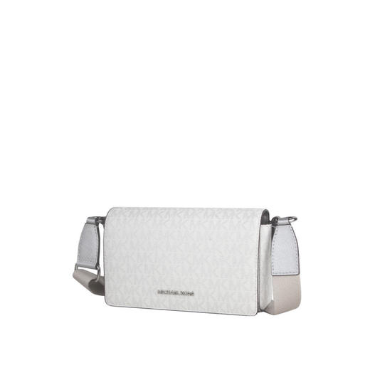 Michael Kors 奥莱款Vincent小号女士2025年春季签名徽标斜挎包，带卡片夹 银色/牛血色【香港直邮】 商品图1