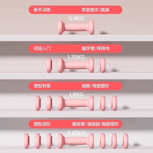 哑铃【YOTTOY】哑铃女士可调节重量健身家用2kg5kg一对杠铃棒铃实心铸铁铃壶器材 商品图1