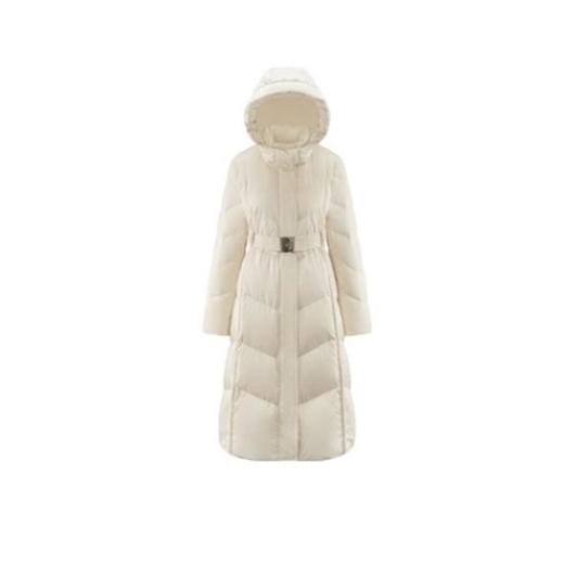 艾莱依 女极简系带连帽长款羽绒服 6024701225 商品图2