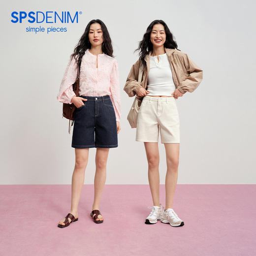【牛仔短裤合集】simplepieces夏新款SPS牛仔百慕大短裤五分中裤 商品图0