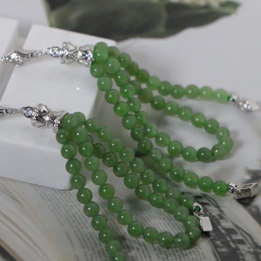 【甄珠贝】gao品质 碧玉流苏耳坠 色泽浓郁 925纯银配件 商品图1